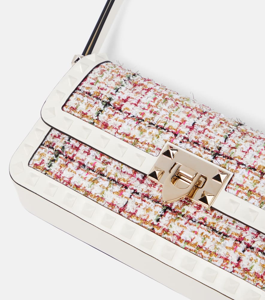 Valentino Garavani Rockstud23 E/W tweed shoulder bag