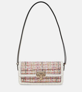Valentino Garavani Rockstud23 E/W tweed shoulder bag