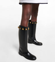 Valentino Garavani Roman Stud leather knee-high boots