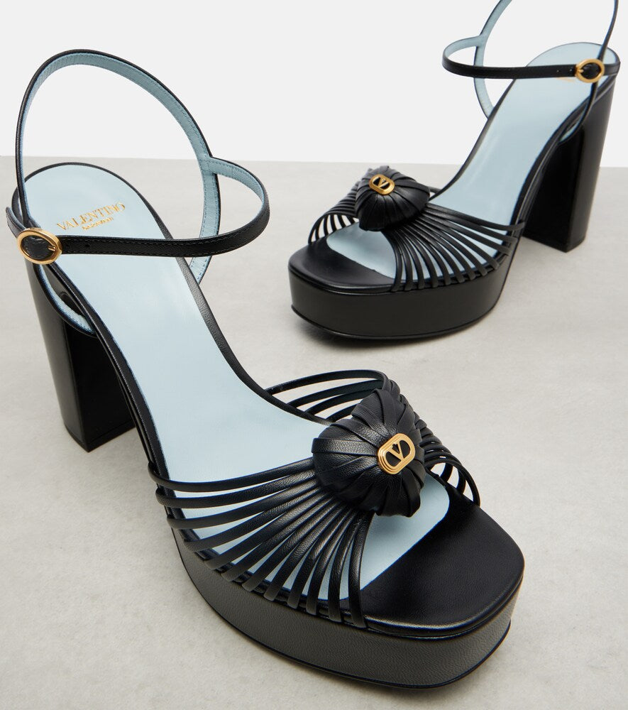 Valentino Garavani Royal VLogo 115 leather platform sandals