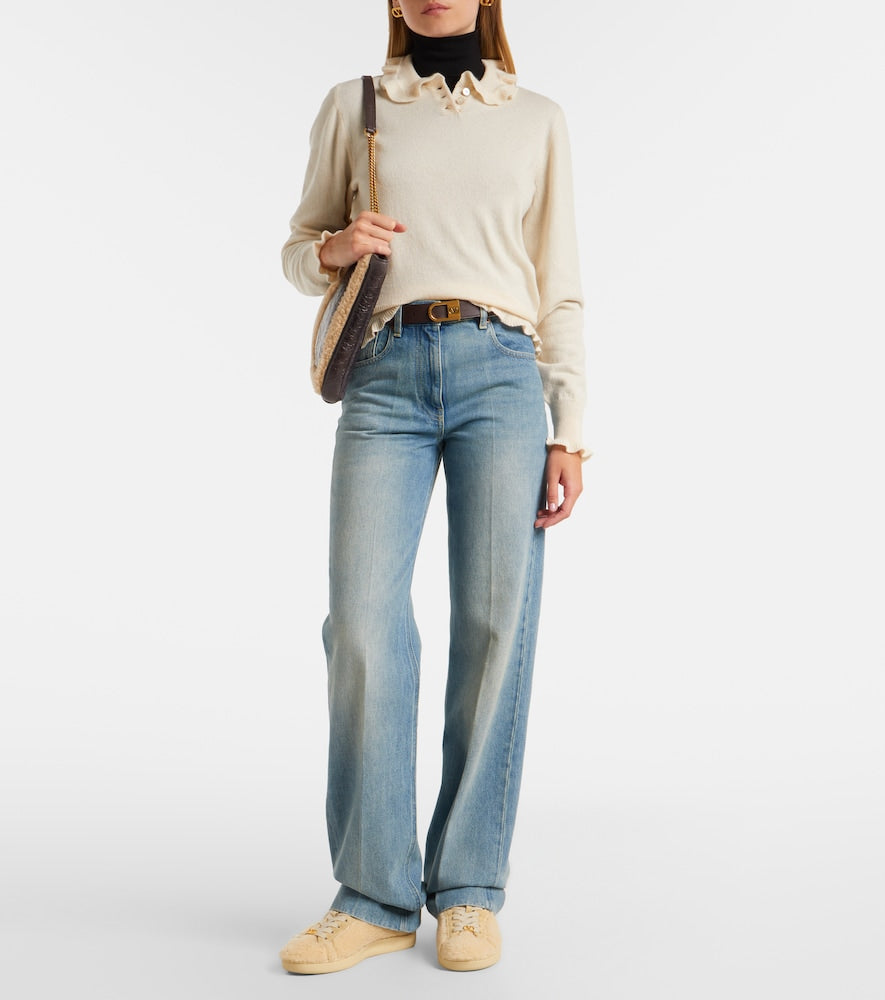Valentino Garavani Royco VLogo suede-trimmed sneakers