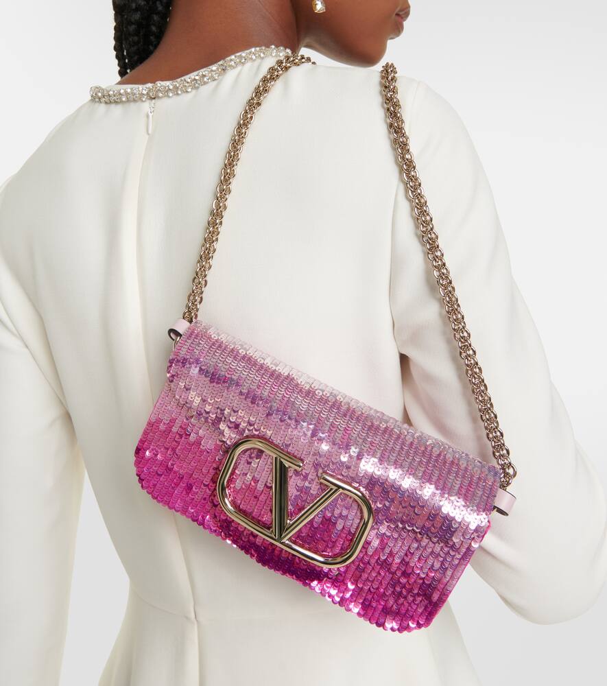 Valentino Garavani Sequined silk-satin shoulder bag