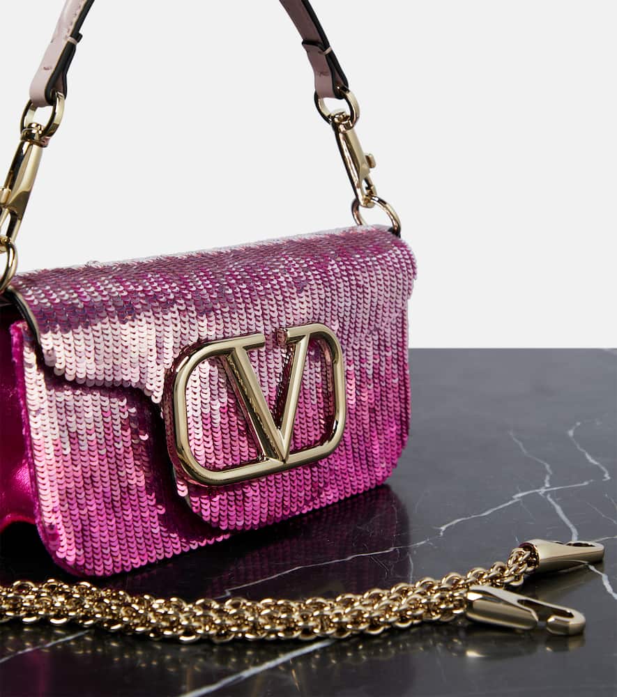 Valentino Garavani Sequined silk-satin shoulder bag