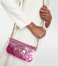 Valentino Garavani Sequined silk-satin shoulder bag