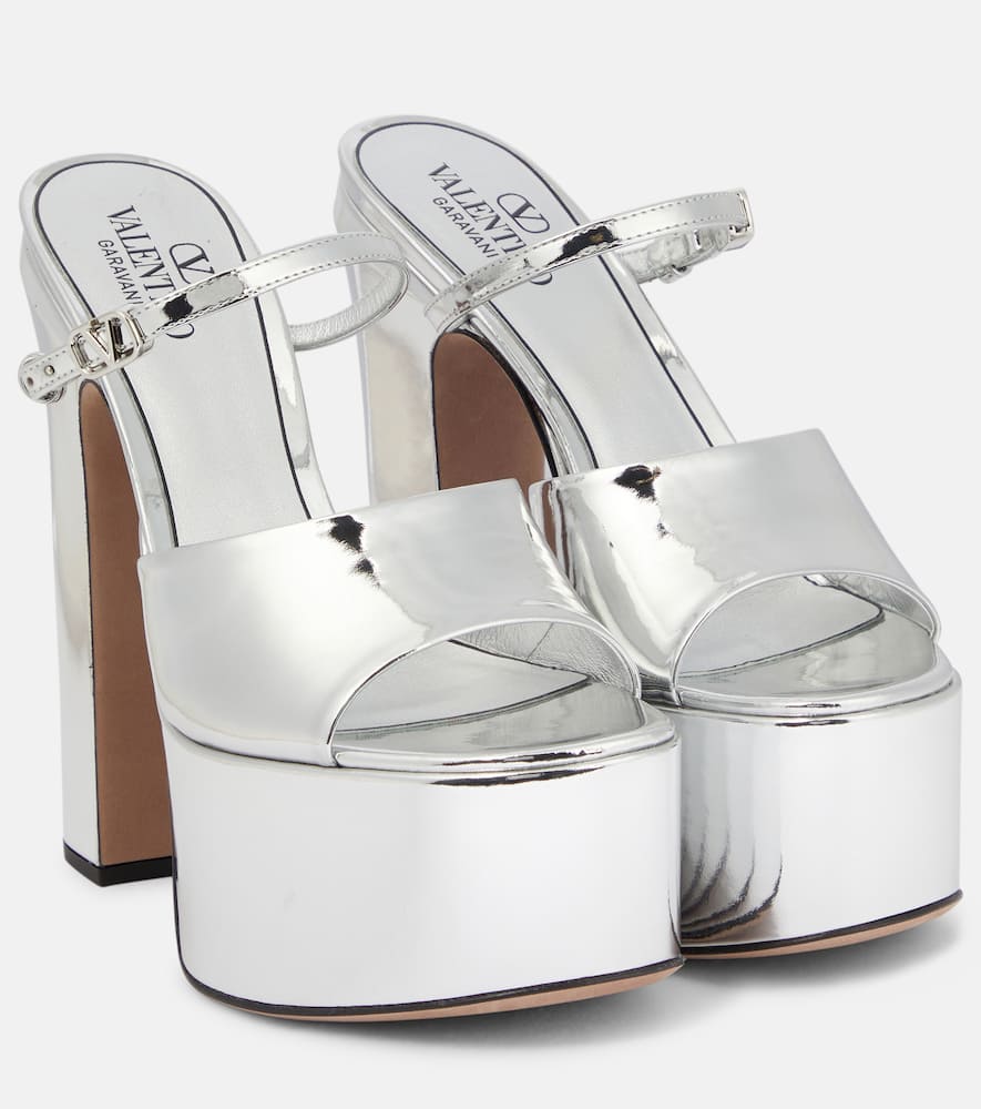 Valentino Garavani Tan-Go 155 patent leather platform mules