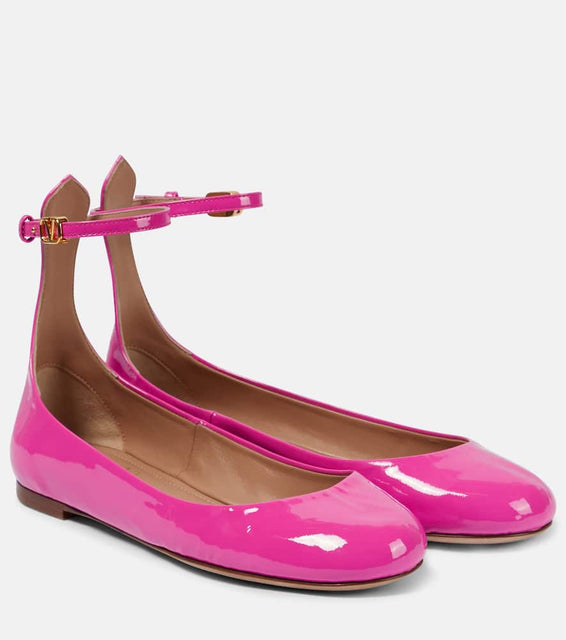 Valentino Garavani Tan-Go patent leather ballet flats