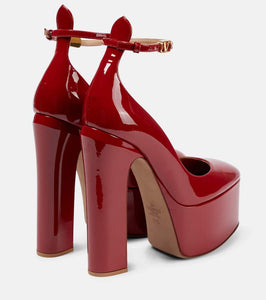 Valentino Garavani Tan-Go patent leather platform pumps