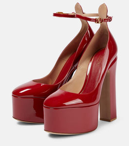 Valentino Garavani Tan-Go patent leather platform pumps