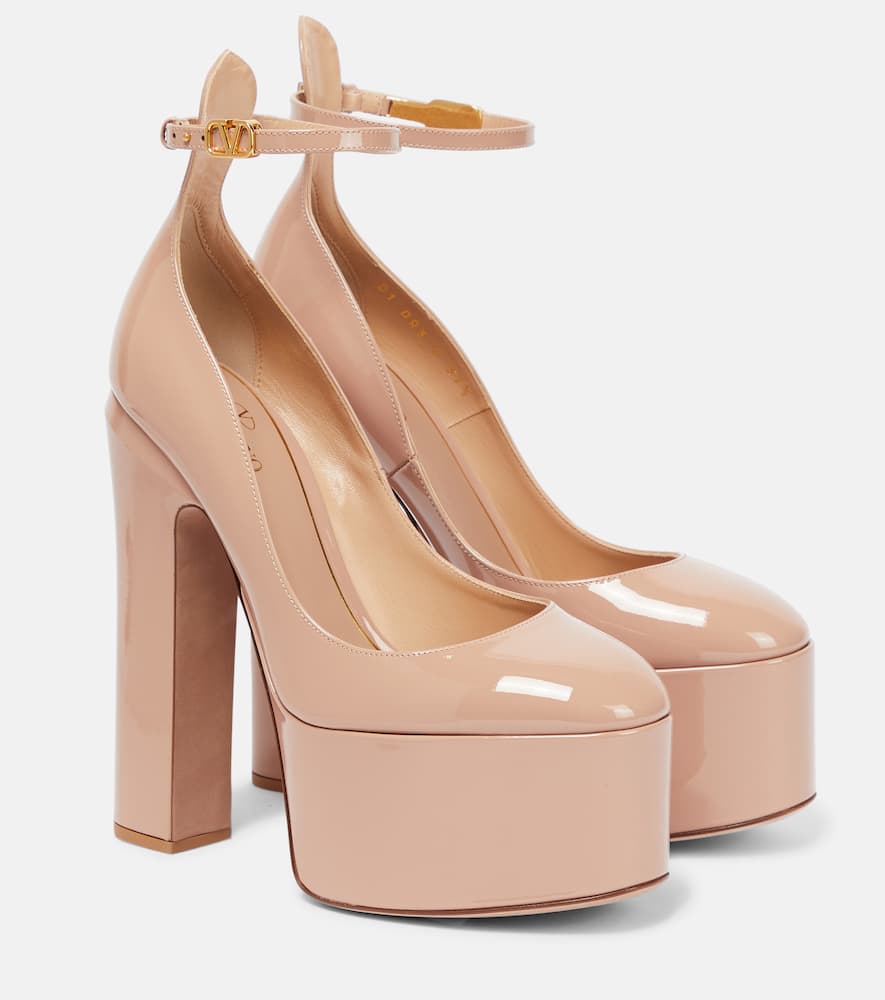 Valentino Garavani Tan-Go patent leather platform pumps