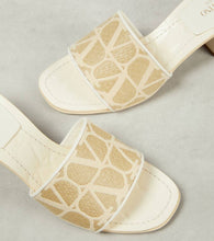 Valentino Garavani Toile Iconographe 50 raffia-trimmed mules