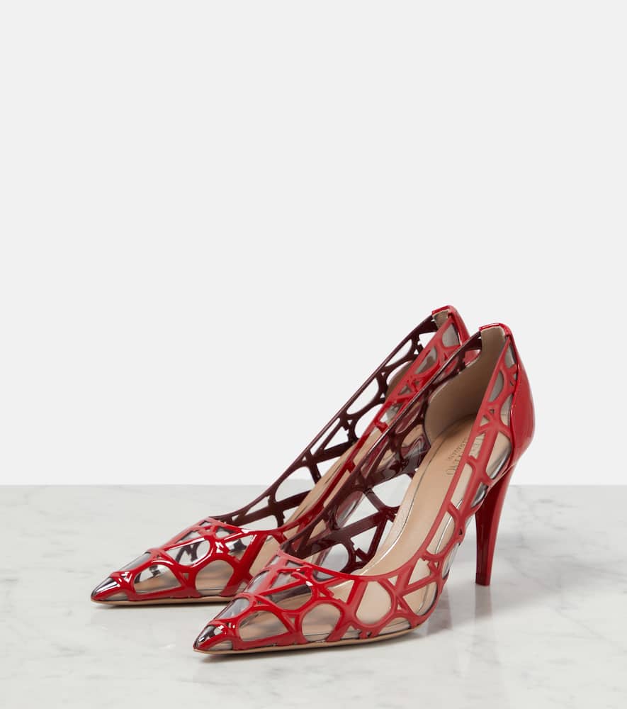 Valentino Garavani Toile Iconographe PVC and patent leather pumps