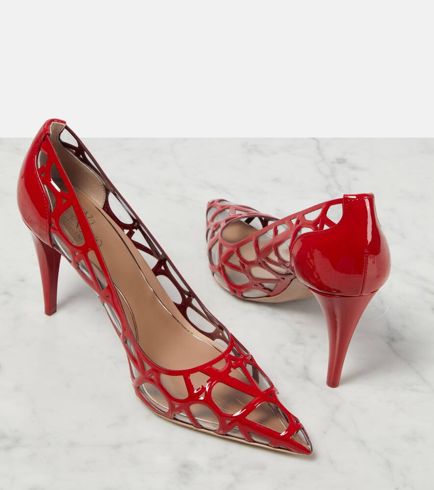 Valentino Garavani Toile Iconographe PVC and patent leather pumps
