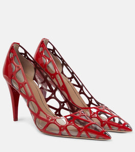 Valentino Garavani Toile Iconographe PVC and patent leather pumps