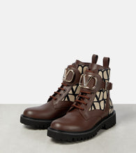 Valentino Garavani Toile Iconographe combat boots