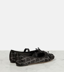 Valentino Garavani Toile Iconographe crystal-embellished satin ballet flats