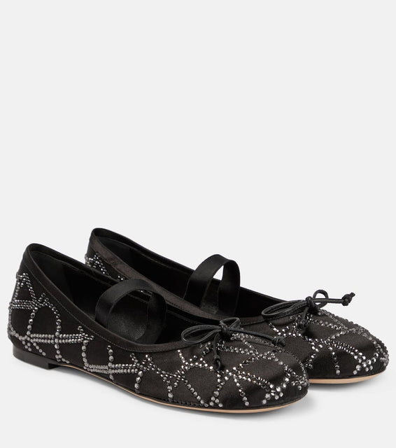 Valentino Garavani Toile Iconographe crystal-embellished satin ballet flats