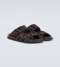 Valentino Garavani Toile Iconographe leather-trimmed sandals