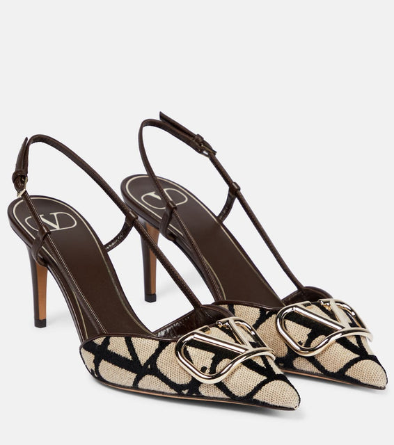 Valentino Garavani Toile Iconographe slingback pumps
