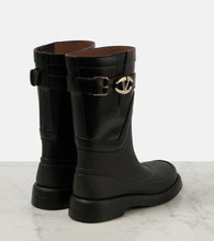 Valentino Garavani VGold leather-trimmed rain boots