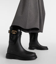 Valentino Garavani VGold leather-trimmed rain boots