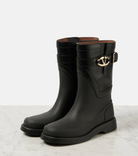 Valentino Garavani VGold leather-trimmed rain boots
