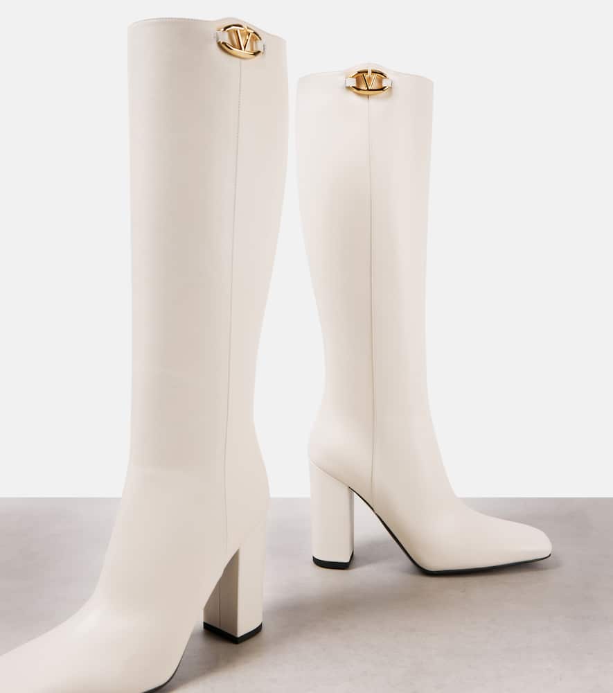Valentino Garavani VLogo Bold 100 leather knee-high boots