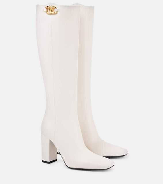 Valentino Garavani VLogo Bold 100 leather knee-high boots