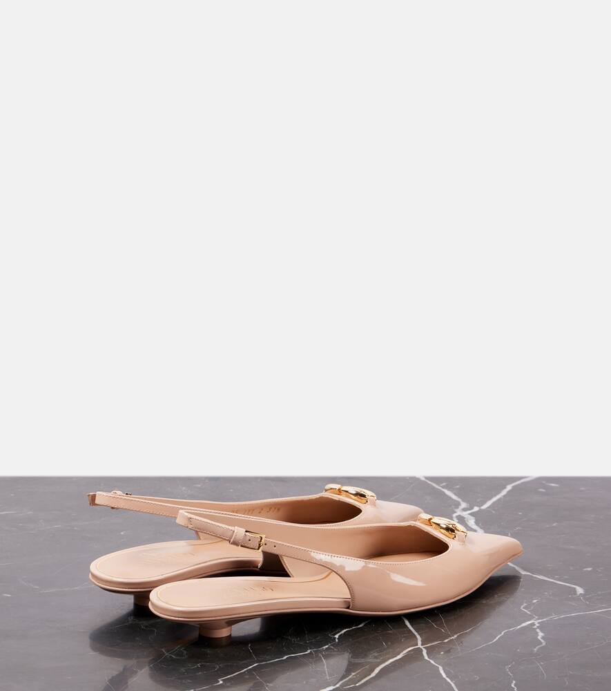 Valentino Garavani VLogo Bold patent leather slingback flats