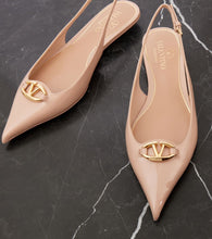 Valentino Garavani VLogo Bold patent leather slingback flats