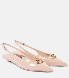 Valentino Garavani VLogo Bold patent leather slingback flats