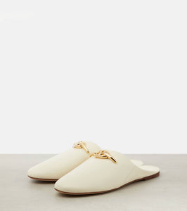 Valentino Garavani VLogo Gate leather mules