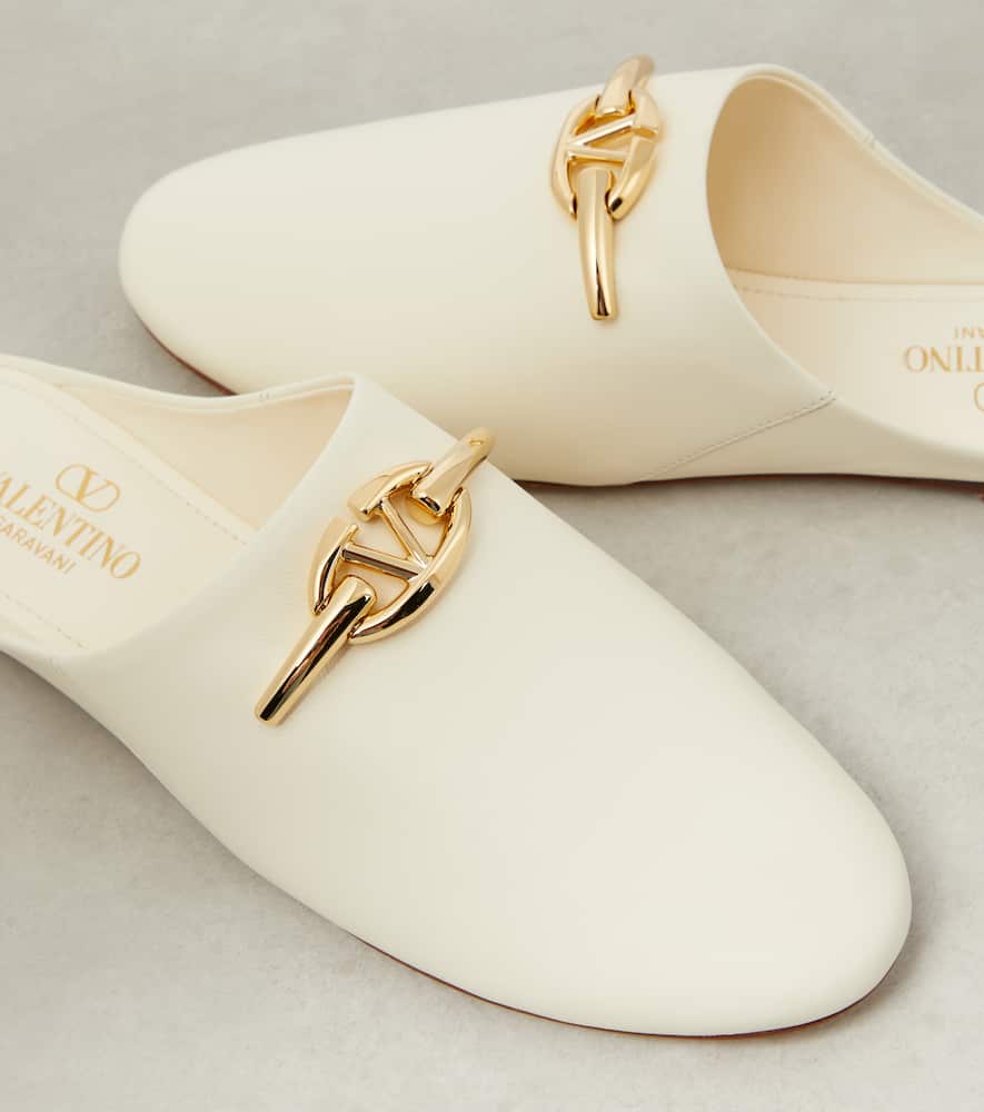 Valentino Garavani VLogo Gate leather mules