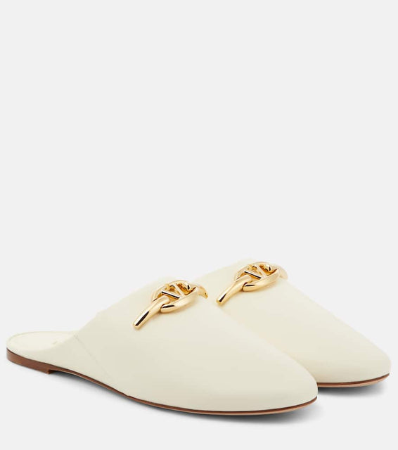 Valentino Garavani VLogo Gate leather mules