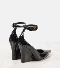 Valentino Garavani VLogo Lockette 105 patent leather wedges