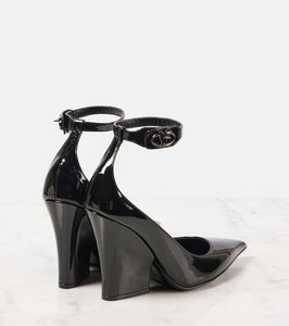 Valentino Garavani VLogo Lockette 105 patent leather wedges