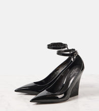 Valentino Garavani VLogo Lockette 105 patent leather wedges