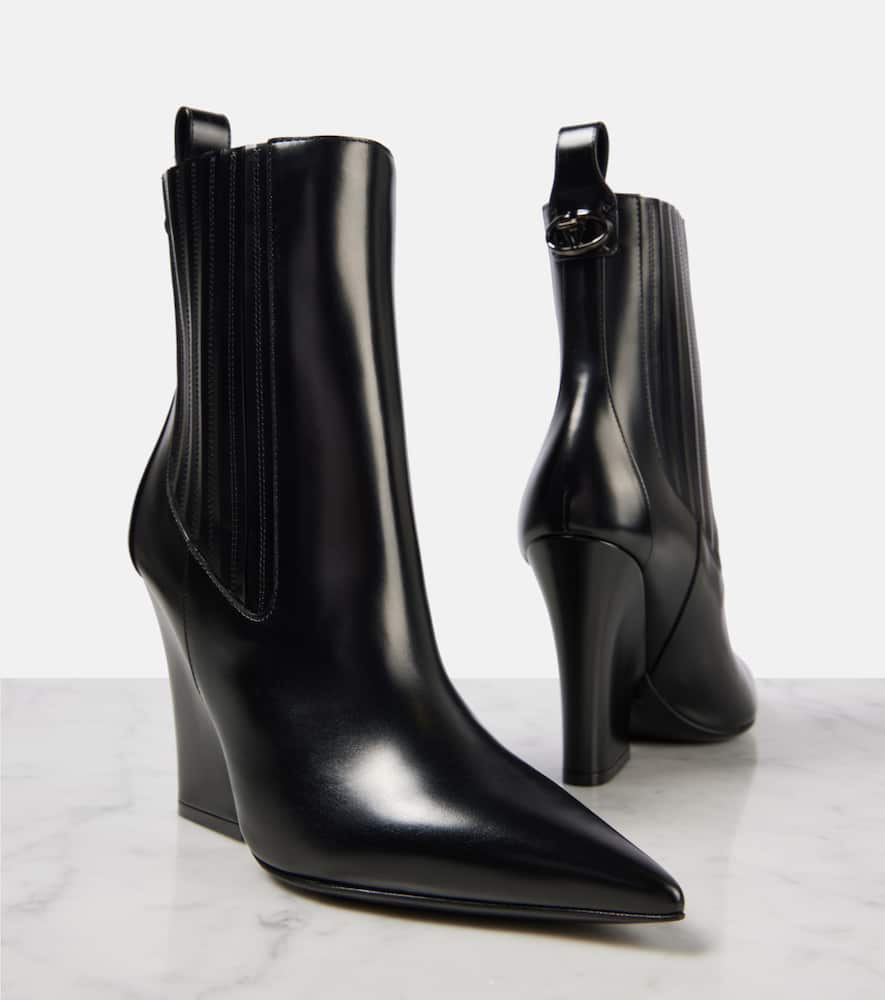 Valentino Garavani VLogo Lockette leather ankle boots