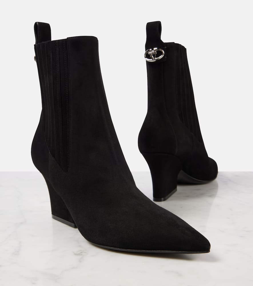 Valentino Garavani VLogo Lockette suede ankle boots