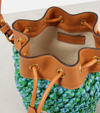 Valentino Garavani VLogo Mini embellished raffia bucket bag