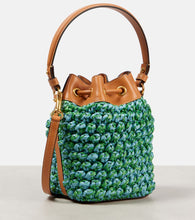 Valentino Garavani VLogo Mini embellished raffia bucket bag