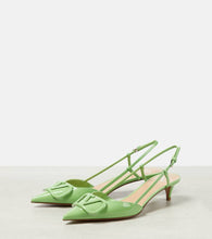 Valentino Garavani VLogo Signature 40 patent leather slingback pumps