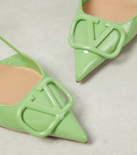 Valentino Garavani VLogo Signature 40 patent leather slingback pumps