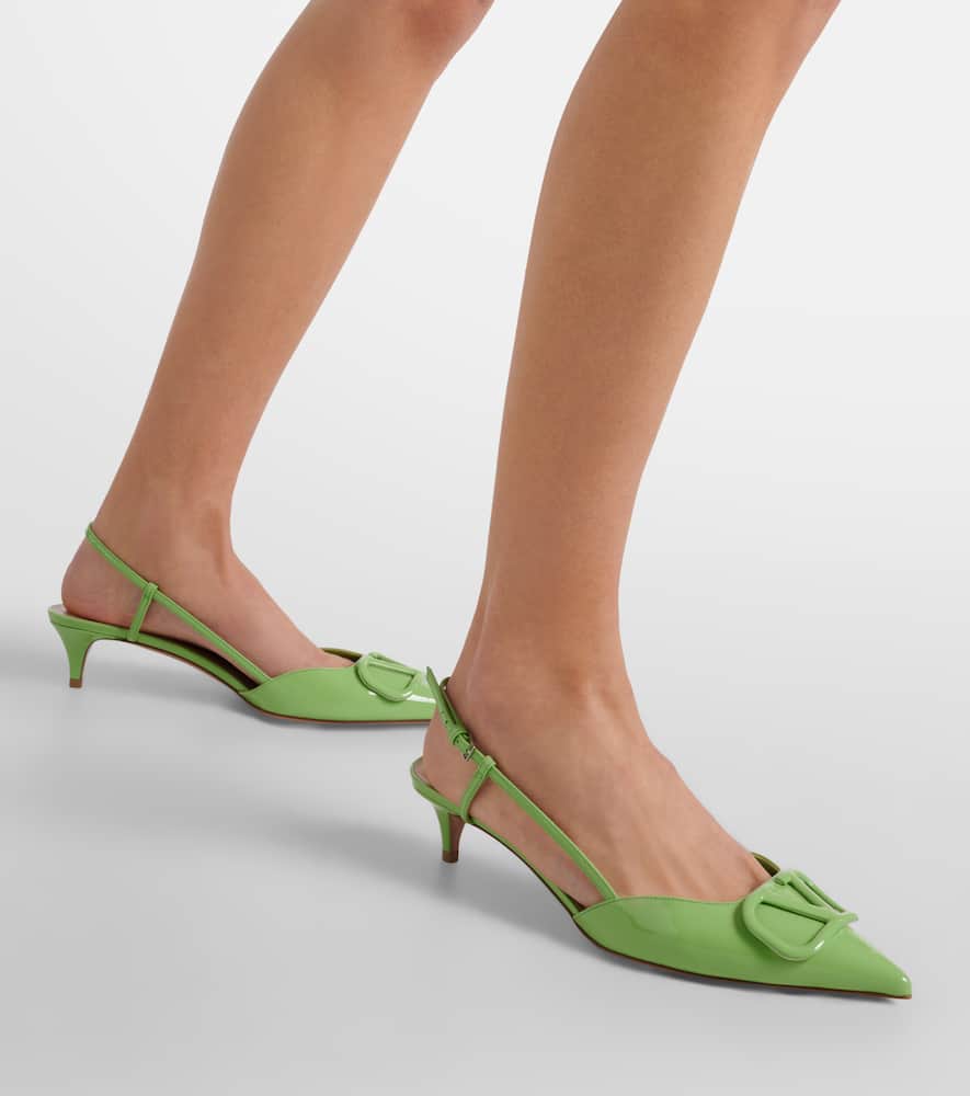 Valentino Garavani VLogo Signature 40 patent leather slingback pumps