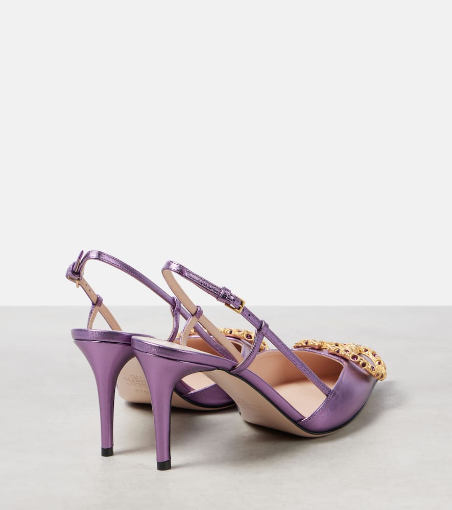 Valentino Garavani VLogo Signature 80 leather slingback pumps