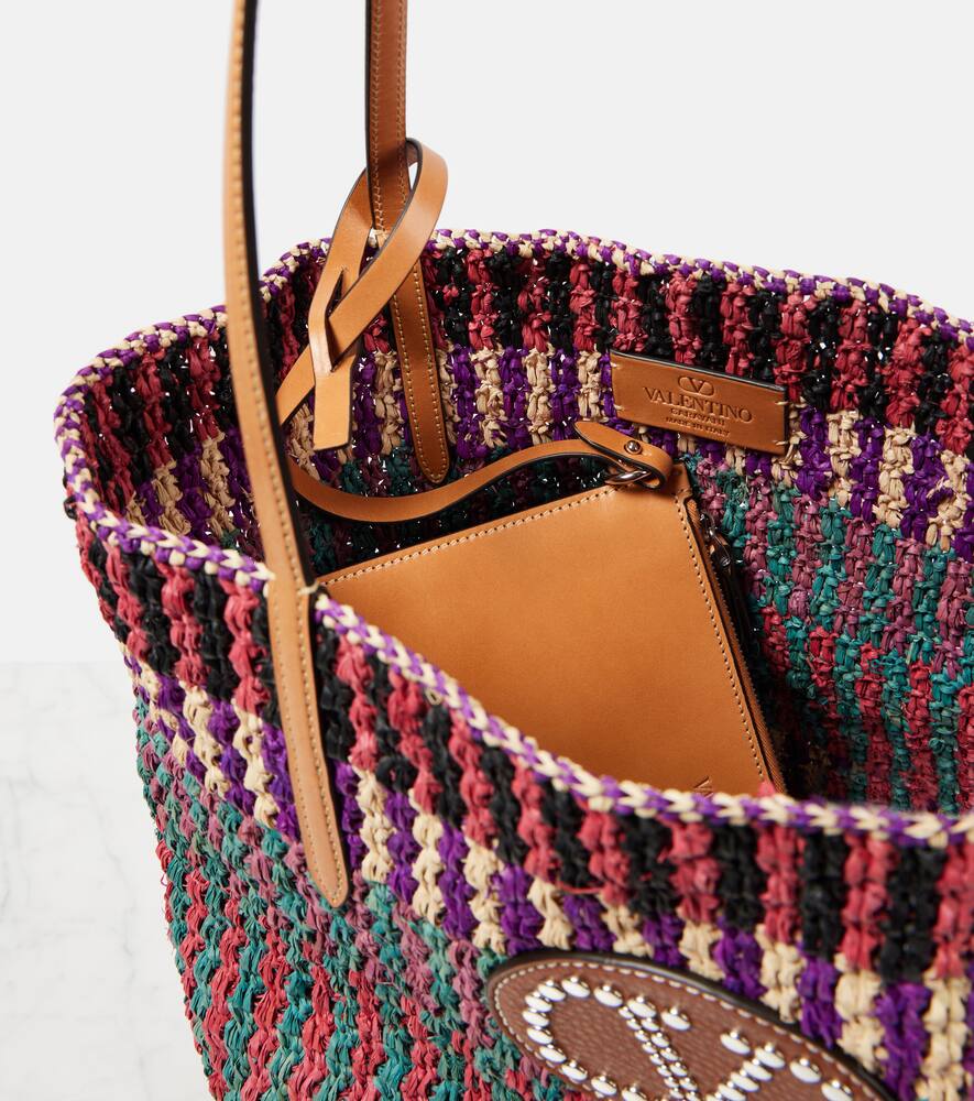 Valentino Garavani VLogo Signature Large straw tote bag