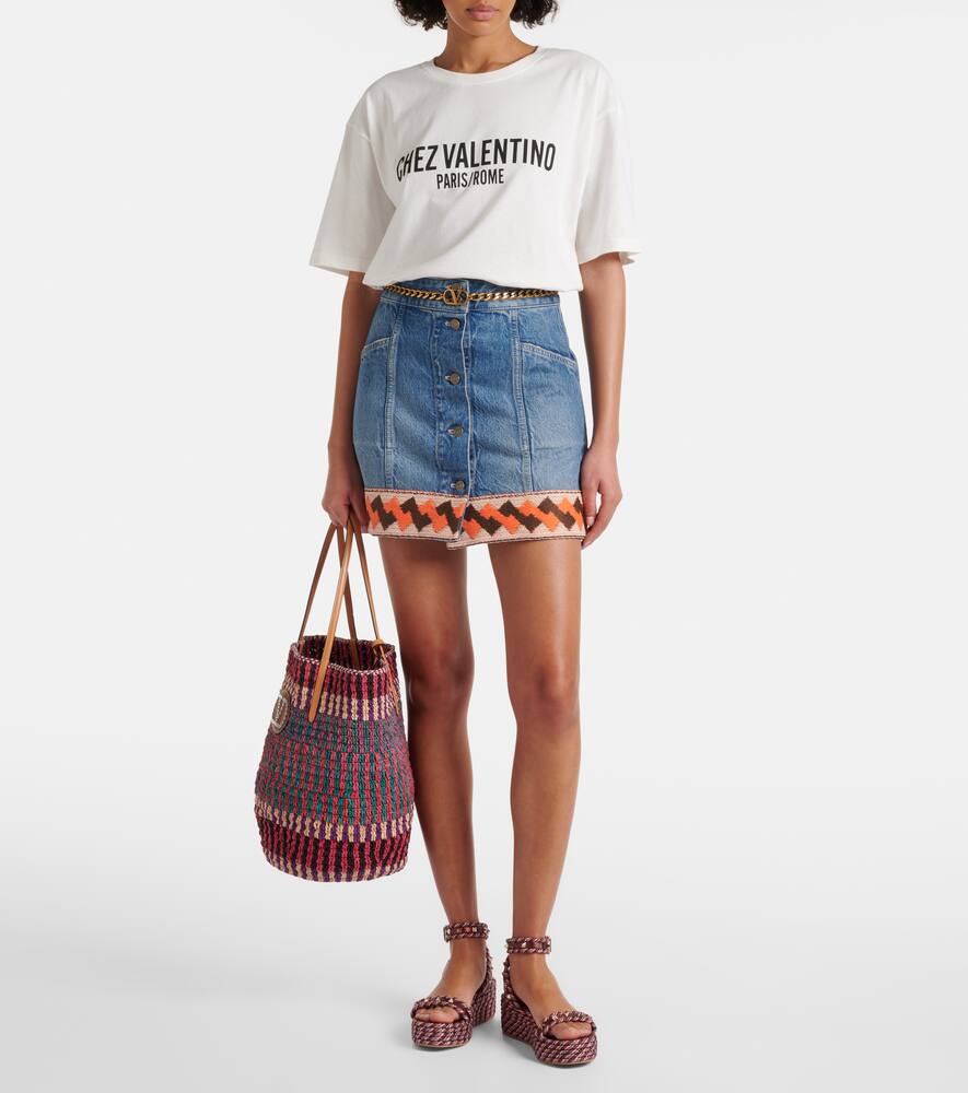 Valentino Garavani VLogo Signature Large straw tote bag