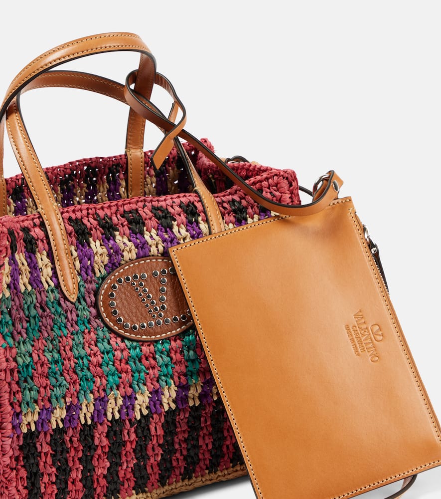 Valentino Garavani VLogo Signature Small raffia tote bag