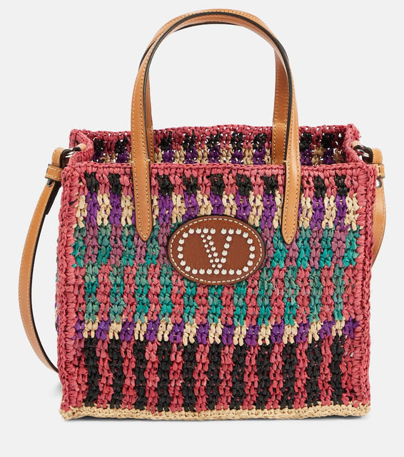 Valentino Garavani VLogo Signature Small raffia tote bag. Shop Valentino Garavani Top-Handle Bags for women now.
