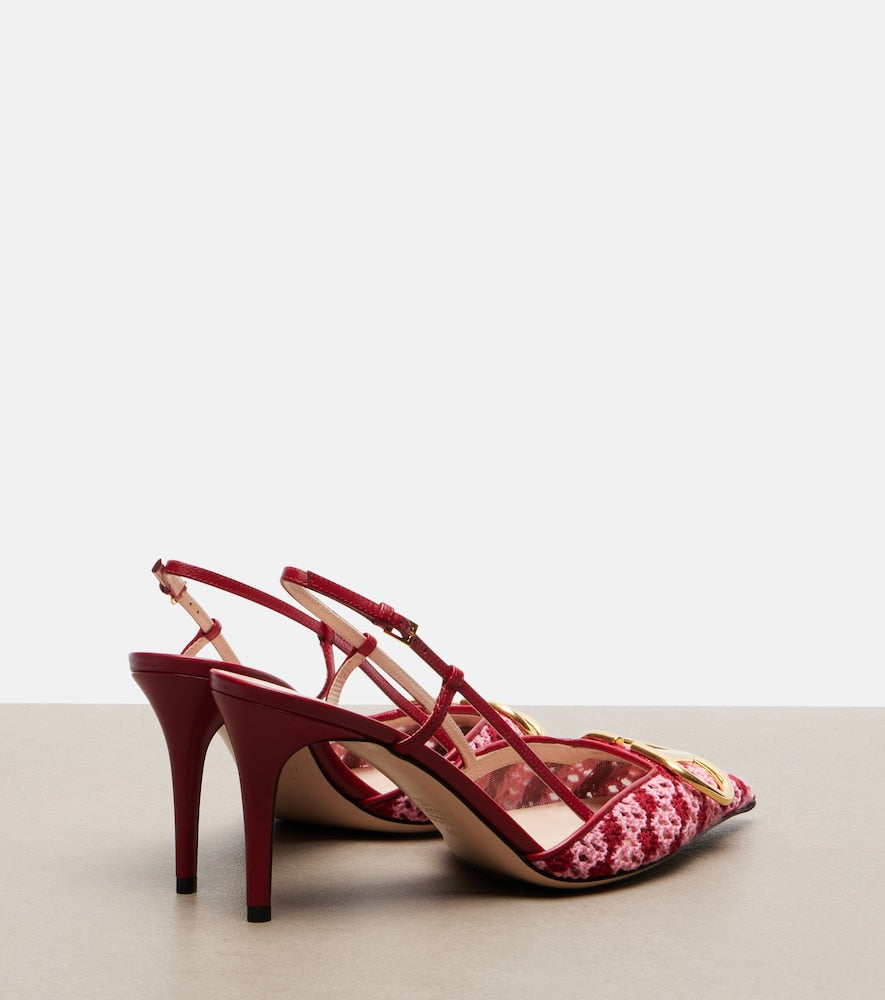 Valentino Garavani VLogo Signature crochet slingback pumps