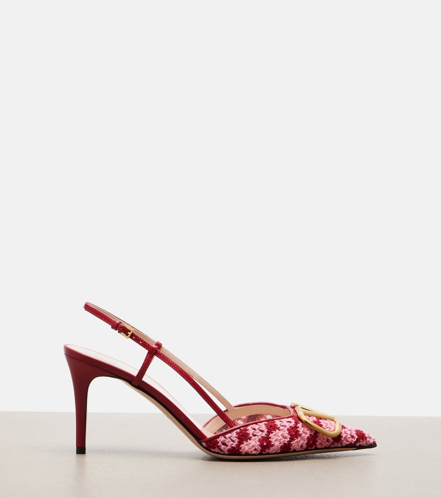 Valentino Garavani VLogo Signature crochet slingback pumps